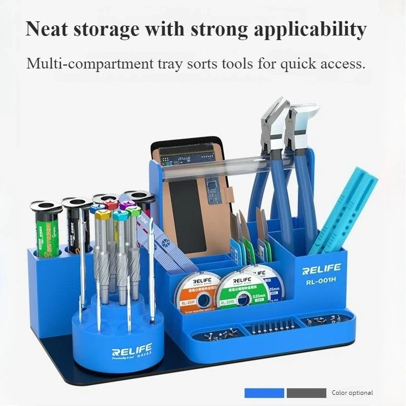 Rotatable Tool Storage Rack Desktop Part Organizer Box Large Capacity Screwdriver Storage Holder Portable Maintenance Tools Box