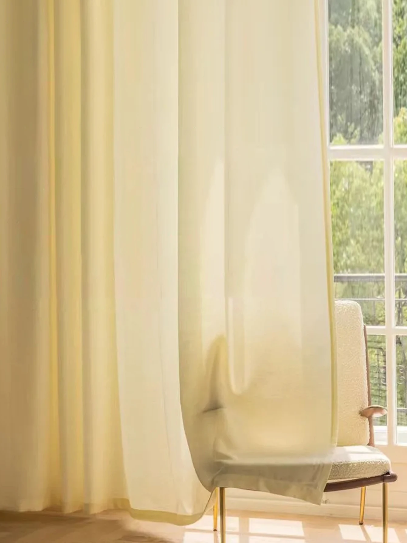 Screen Curtains Dreamy Curtains Yellow Screen Curtains High-End Feeling Bedroom Bay Windows Sun Protection And Heat Insulation