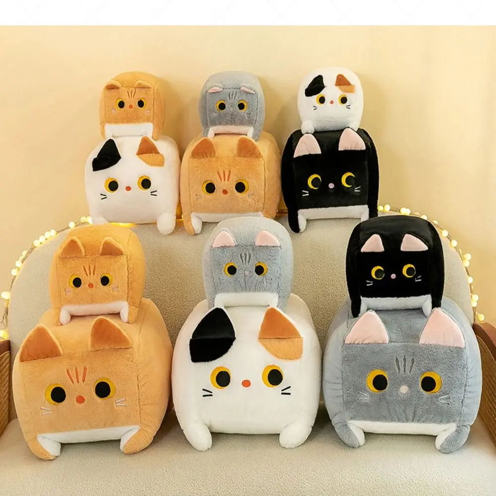 

Новая 3D кукла-кошка, милый куб, мягкая плюшевая подушка с котом, кавайная имитация мультяшных плюшевых животных, игрушка-подушка для детей и девочек