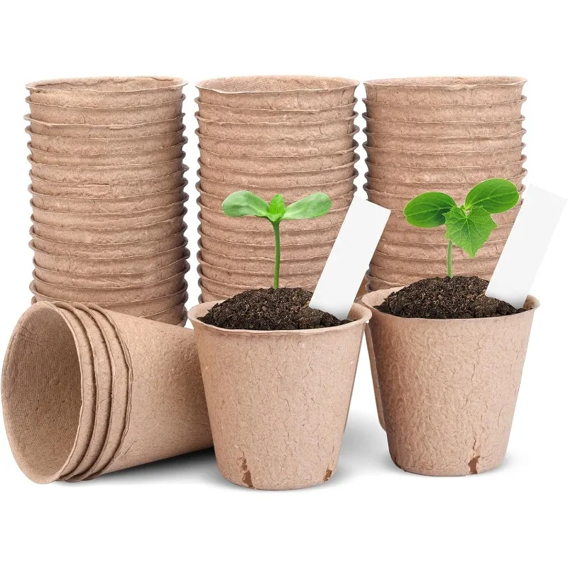 

New Biodegradable Transplanter Pulp Paper Flower Plant Peat Pots Transplant Seedlings Pots Seed Germination Tray Starter Kit