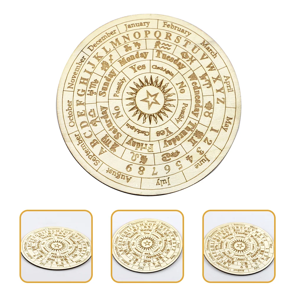 Divination Decorative Plate Wiccan Altar Supply Information Board Carved Pattern Star Pendulum Wooden Boards Carving Shape Prop