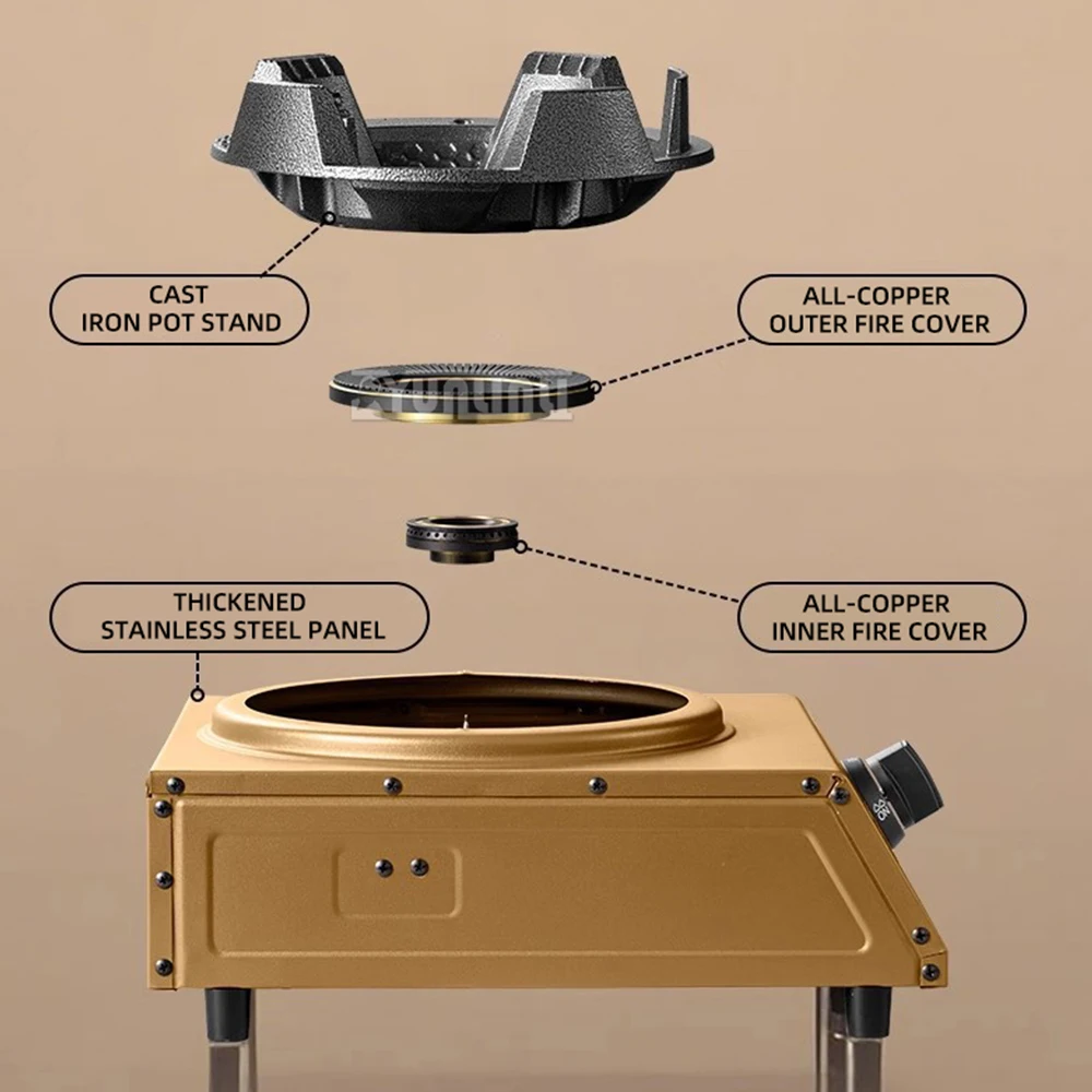 Household Single Stove Fierce Fire Gas Stove Windproof Gas Stove Desktop Cooktop Rechaud A Gaz