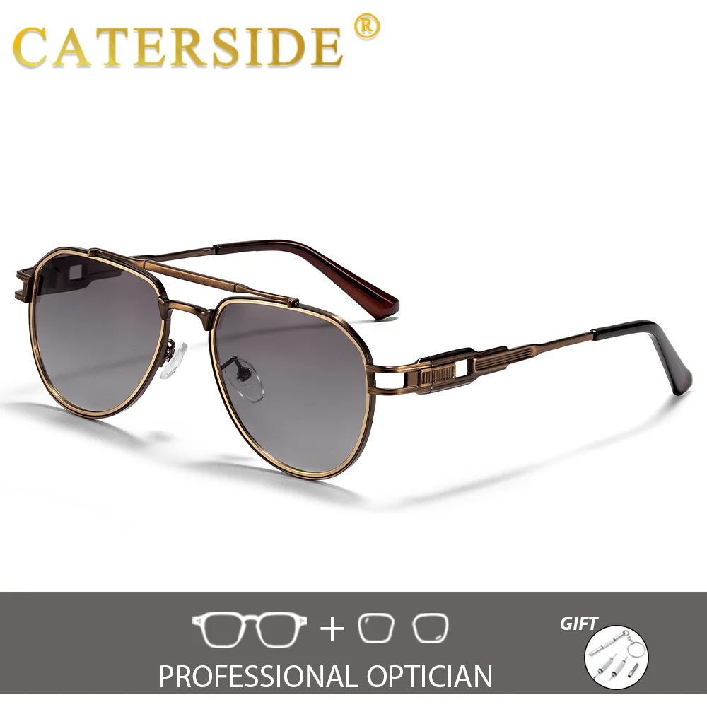 CATERSIDE Damen Optische Sonnenbrille Polarisierte Brillen Herren Private Anpassung Quadratische Linse Retro Suneyeglass UV400 – Detail 5