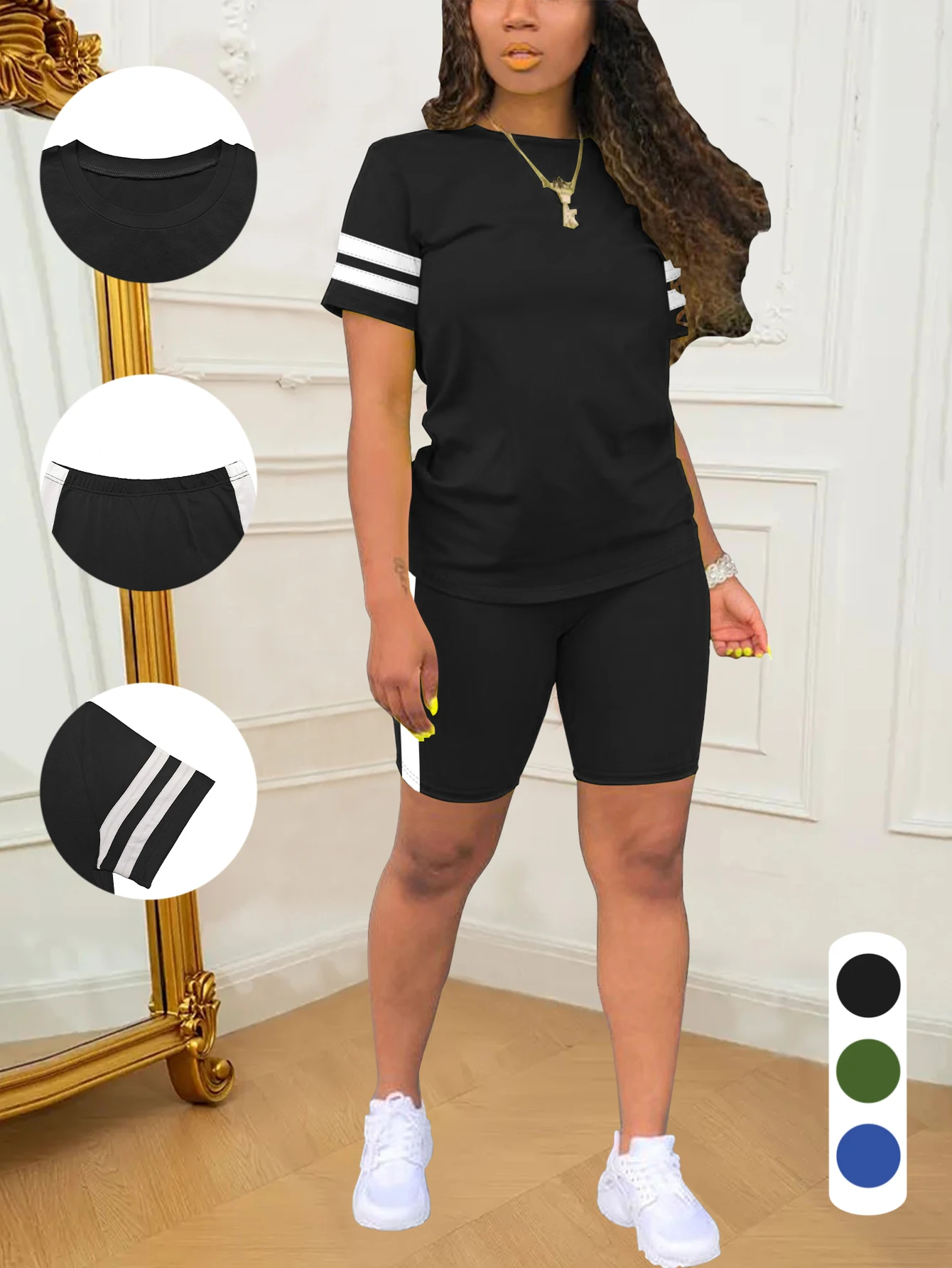 

2025 Women's Summer Short Shorts Set Casual Versatile Outfit for Hot Weather Comfortable Lightweight Clothing Set