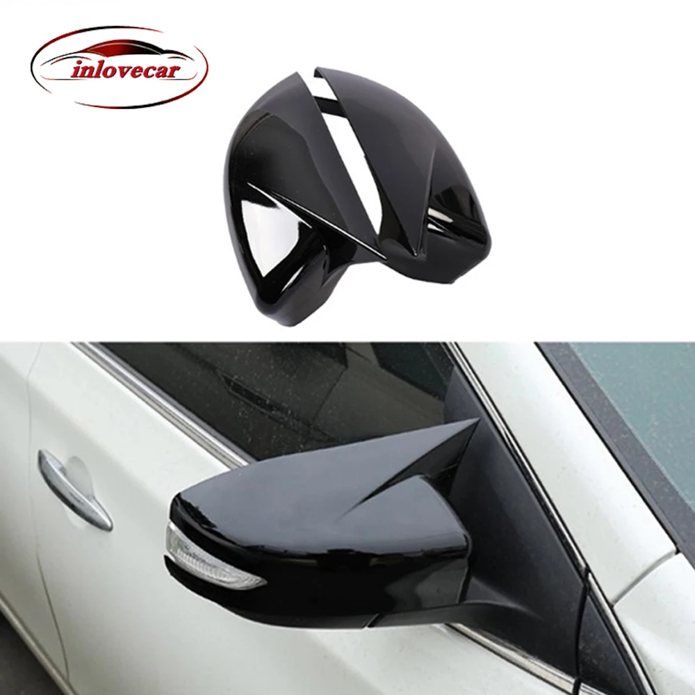 

for Nissan Pulsar 2014 2015 2016 2017 ABS Chrome Carbon Black Red Car side rearview mirror Cover Trim Sticker Auto Accessories