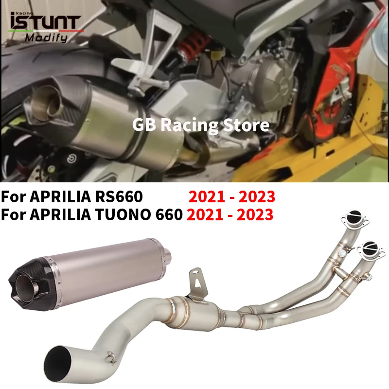 

For Aprilia RS660 RS 660 Tuono 660 2021 2022 2023 Motorcycle Exhaust Espace Moto Full System plug and play Carbon Fiber Muffler