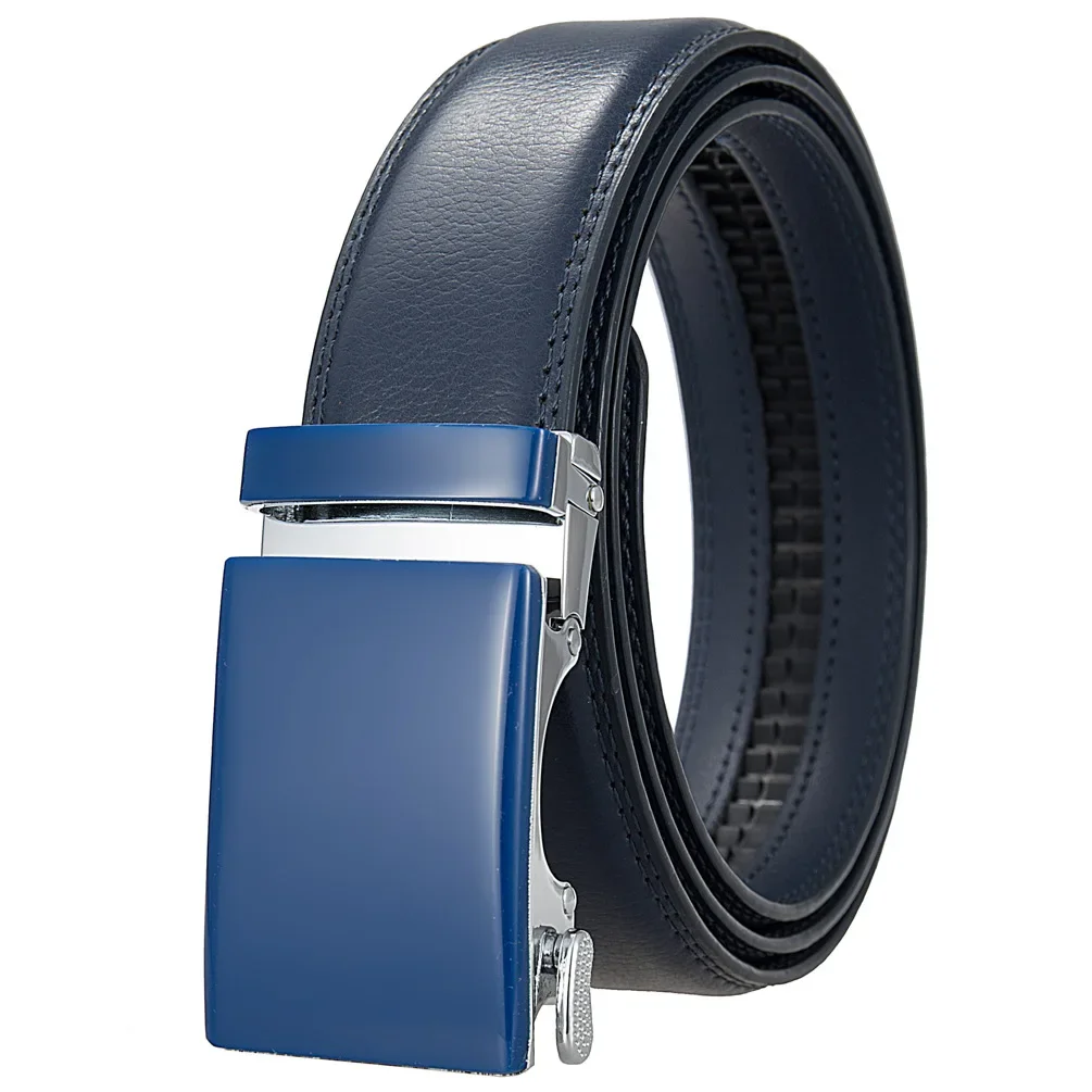 Automatischer Schnallengürtel aus echtem Leder, mehrfarbiger Hüftgurt für den täglichen Jeansgebrauch, 3,5 cm breiter Herren-Hüftgürtel, perfektes Vatertagsgeschenk – Detail 28