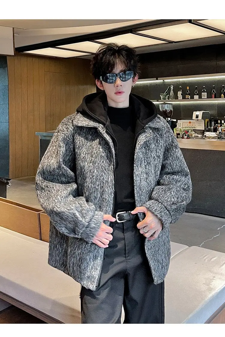 

Мужская куртка из шерстяной смеси с цветочным принтом (ромашки, бутоны, цветы, цветочные узоры)