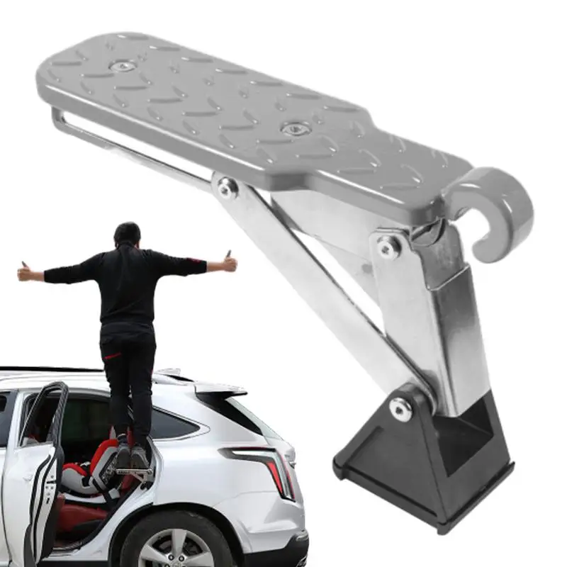 Door Step for Car Roof Access Car Step Ladder Door Latch Step Aluminum Alloy Door Latch Step Adjustable & Foldable Roof Rack