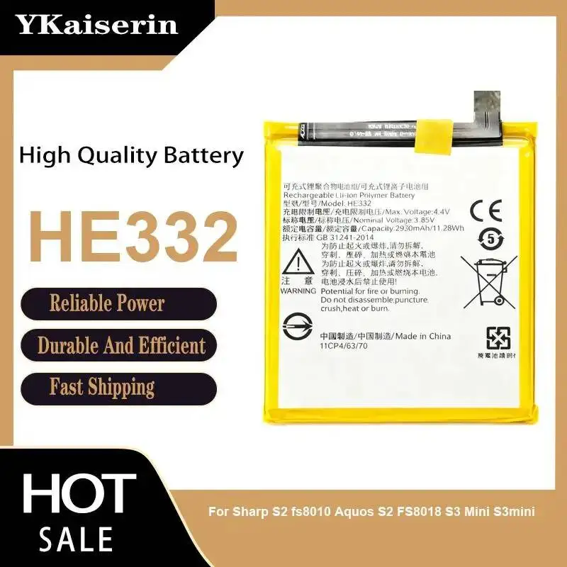 

HE332 2930Mah Reliable Replacement Mobile Phone Battery For Sharp S2 Fs8010 Aquos FS8018 S3 Mini S3mini