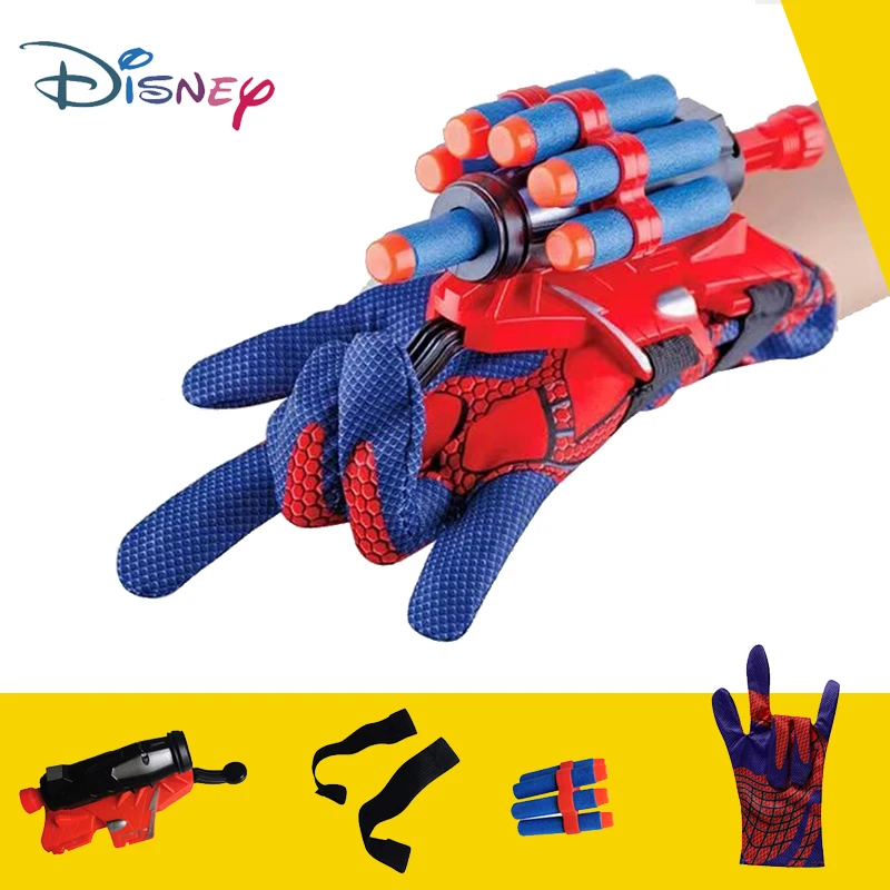 New Spiderman Figure Toy Kids Plastic Cosplay Glove Launcher Set Hero Launcher Wrist Toy Halloween Funny Toys Boy Children Gift