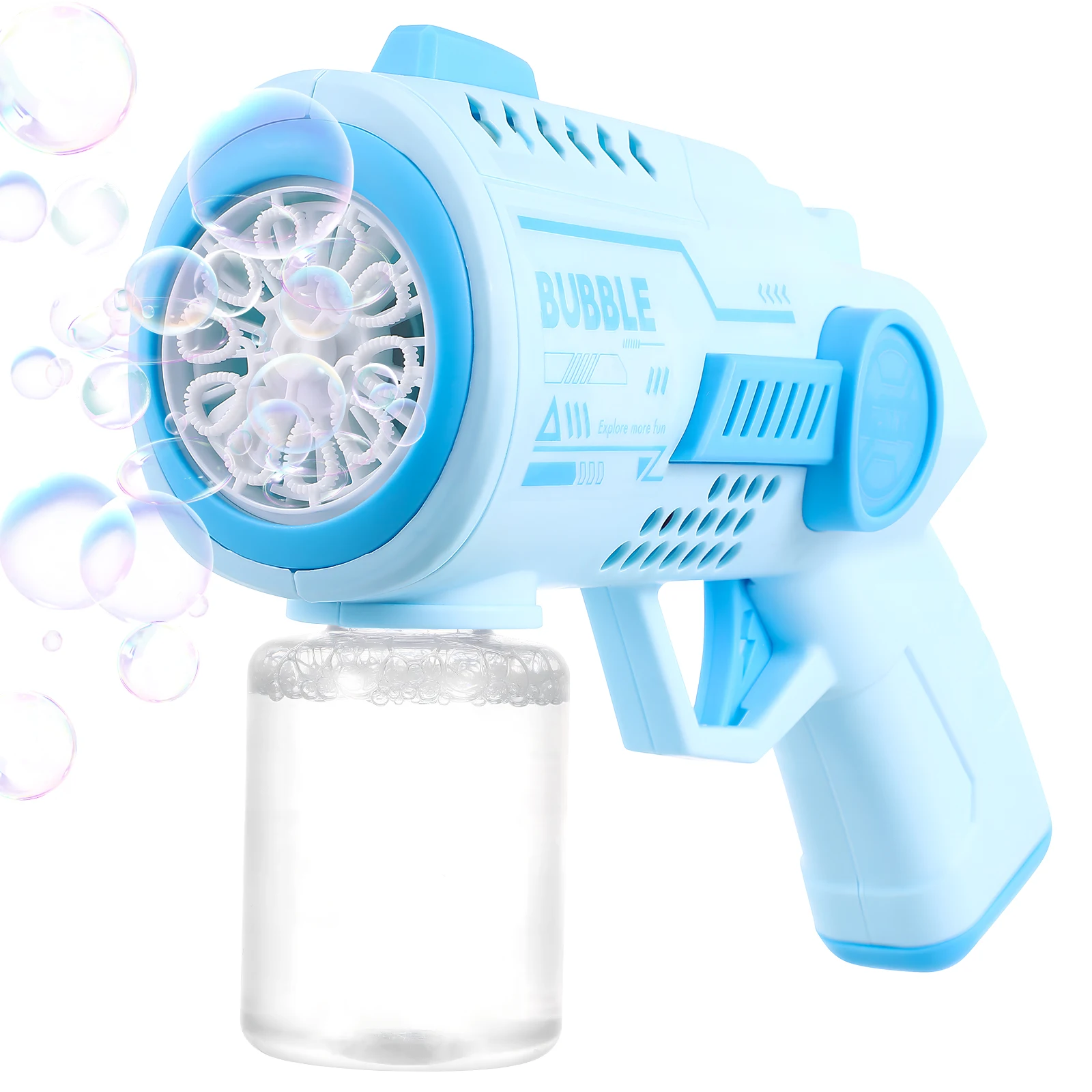 Máquina de burbujas para niños, soplador de mano automático para exteriores, fiestas, bodas, cumpleaños, bañera, juego de verano para niños pequeños de 1 a 3 años