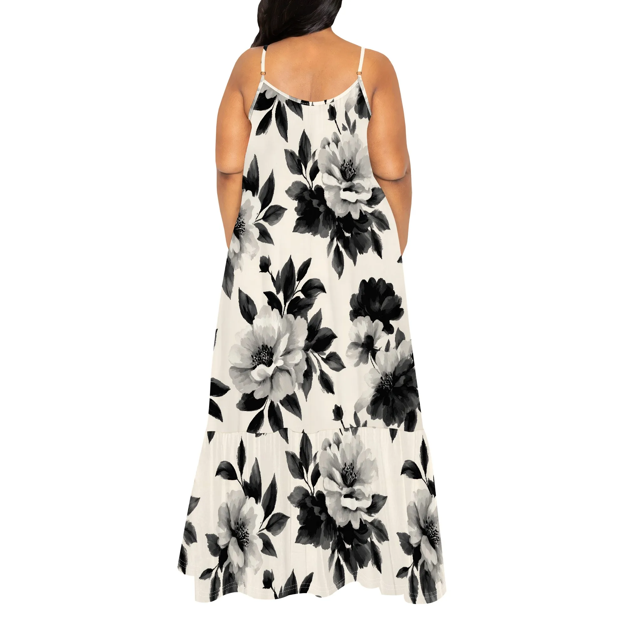 ผู้หญิงฤดูร้อน Maxi ชุดเดรสลําลองชายหาดสปาเก็ตตี้ชุดยาว Sundresses