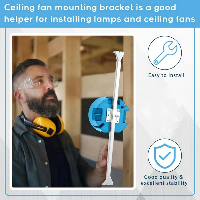 ABGR-2 pçs ventilador de teto cinta caixa elétrica 14.25 a 22.5 Polegada caixa elétrica ajustável e barra suporte ventilador