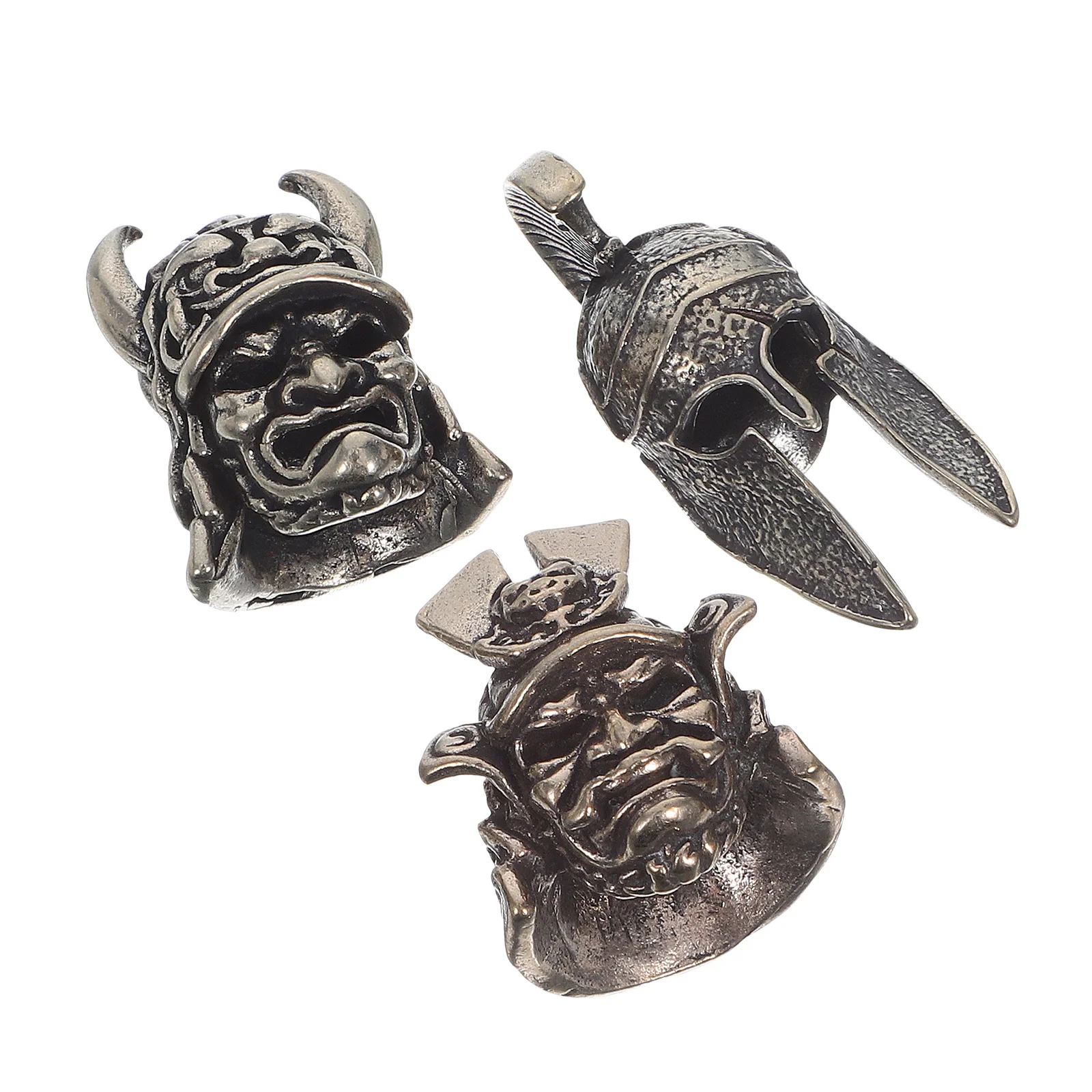 3Pcs Retro Samurai Charms Vintage Japanese Pendant for DIY Necklace Keychain Jewelry Supplies