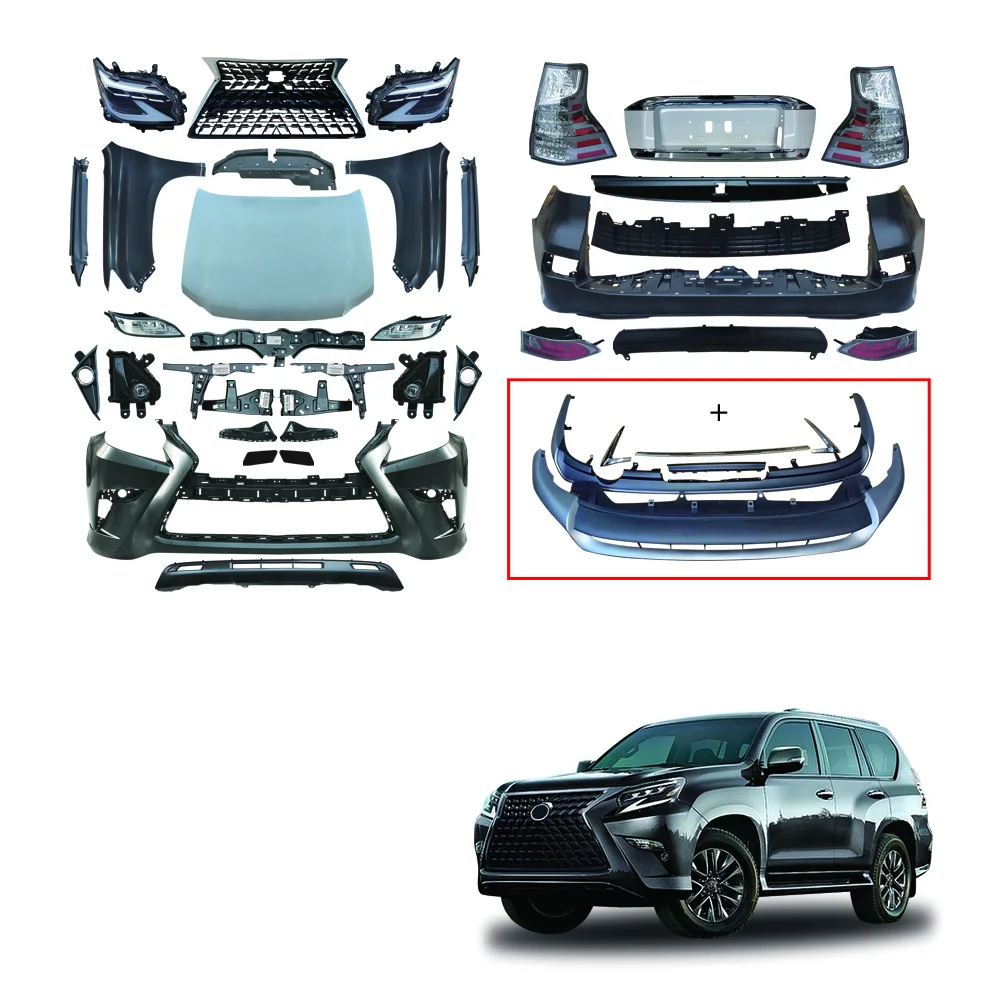 

Body Kit for Prado 2009-2018 Upgrade to 2020 GX400 Front Rear Bumper Conversion Kit Car Bodykit