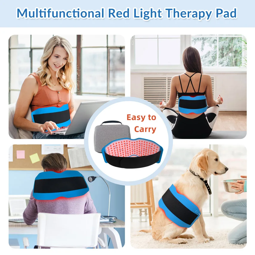 24W Heating Pad for Your Neck Red Infrared Light Phototherapy Belt Body Wrap for Pain Relief Shoulder Back Joint