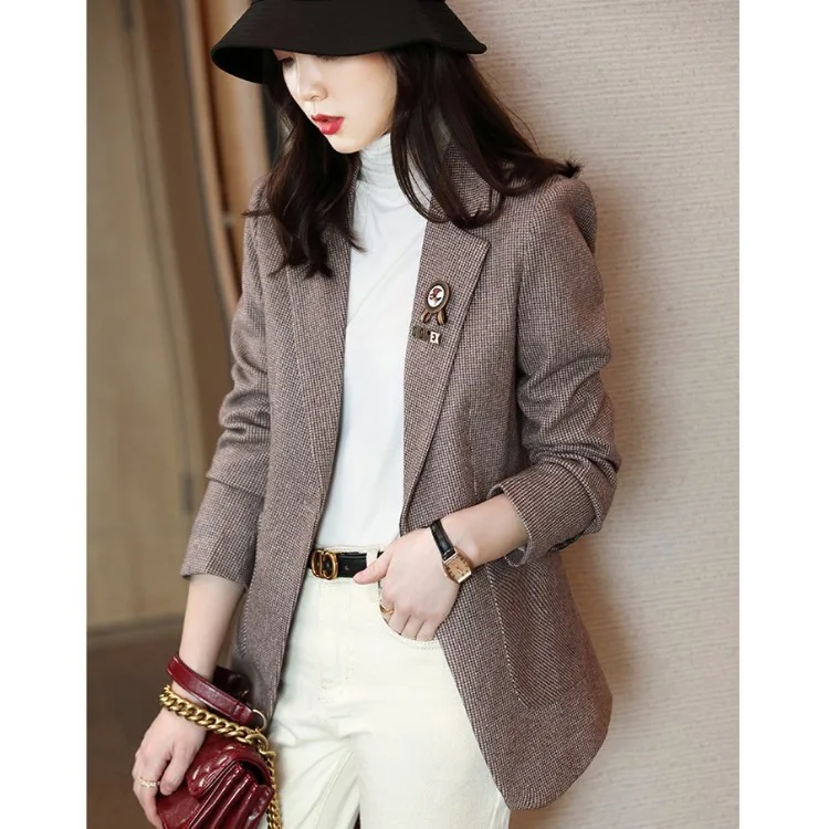 Blazer Women's 2024 New Spring and Autumn High-end Casual Fashion Small Suit Top