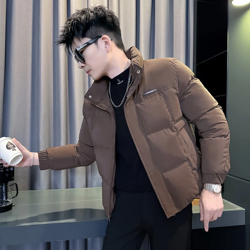 

Men's ort Thiened Cotton Jaet Stand Collar Warm Outerwear Small Size Faionable Winter Coat Polyester Fiber Fill