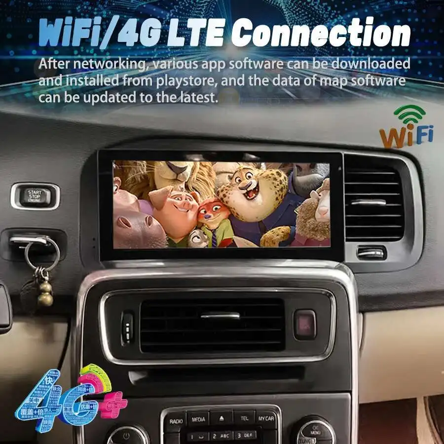 256GB أندرويد 14 راديو السيارة مشغل وسائط متعددة لفولفو S60 V60 2011 2019 الملاحة نظام تحديد المواقع Carplay 2din 8.8 "Qled وحدة رأس الشاشة #2