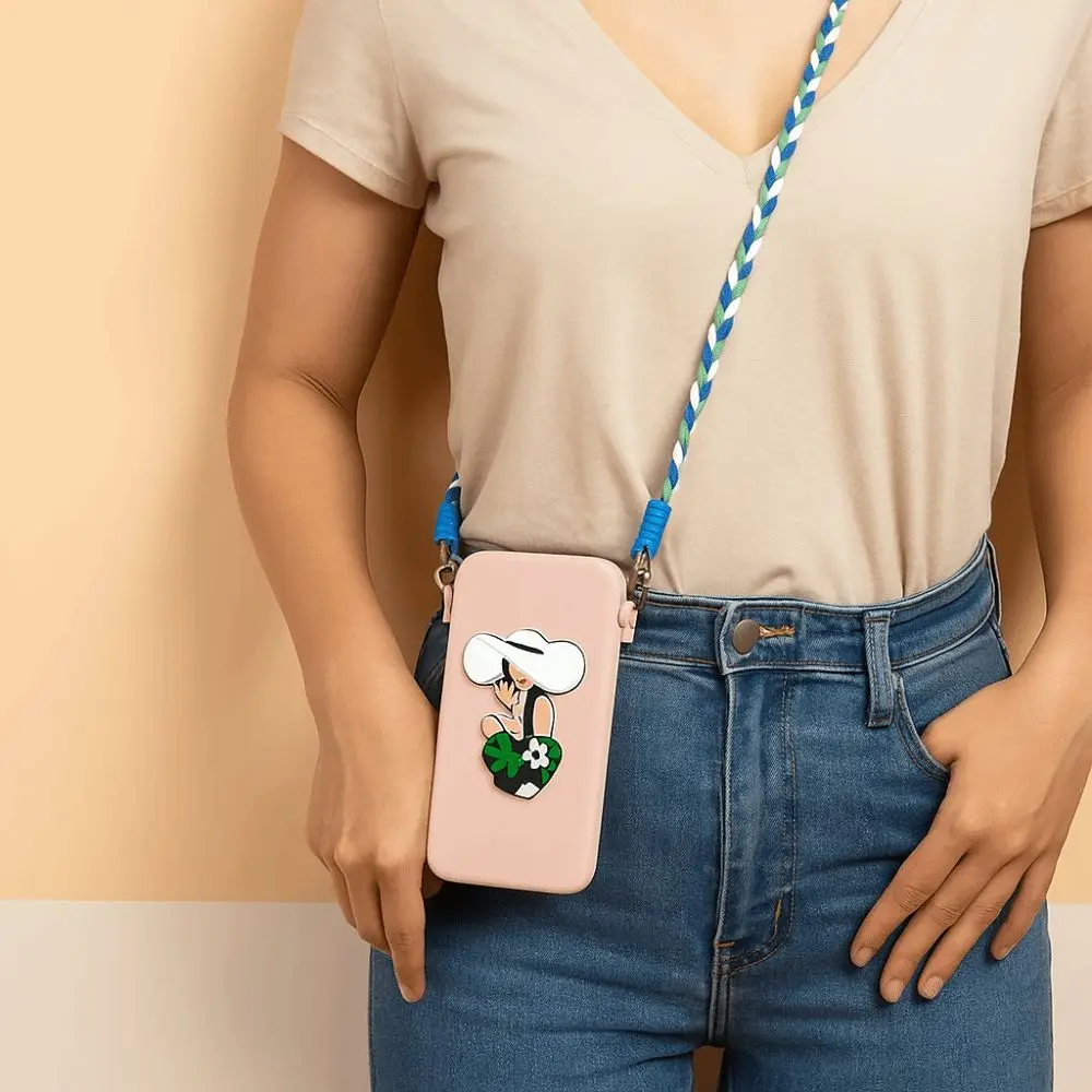 

Fashion Waterproof Silicone Crossbody Bag Large Capacity Zpper Mobile Phone Bag Lightweight Anti-lost Makeup Storage Bag Daily