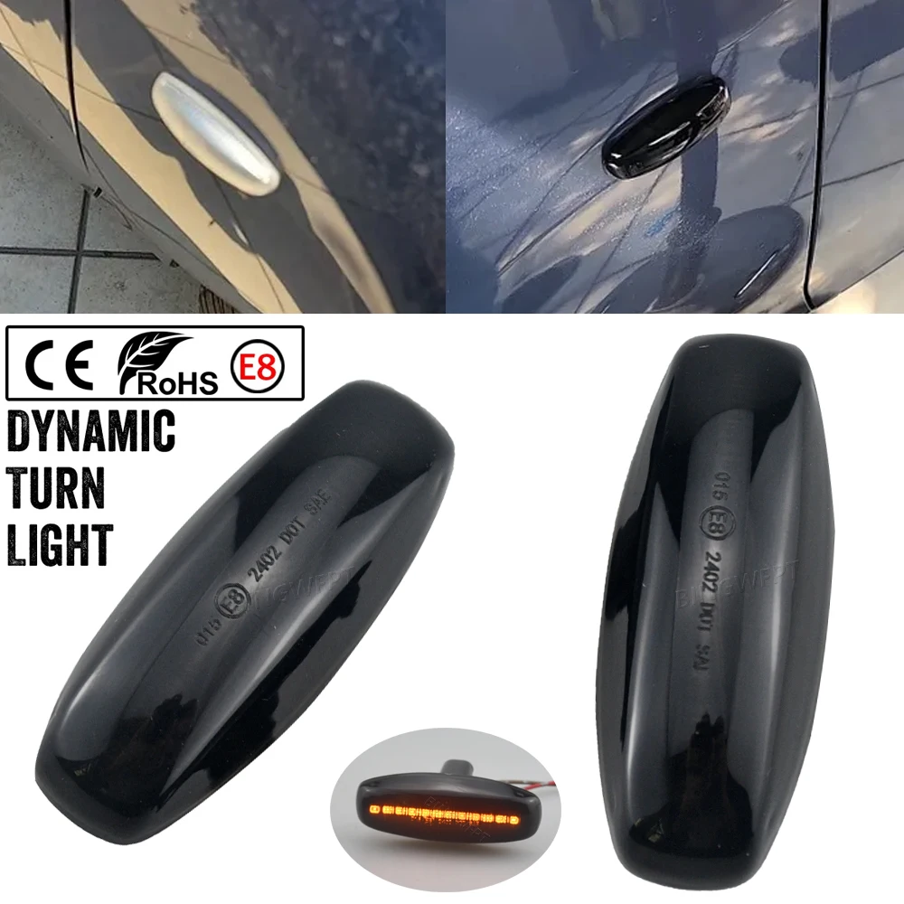 Left+Right For Toyota Yaris Vios Sequential Lamp 2014 - 2019 Side Marker Light Flowing Water Dynamic LED Turn Signal Lamp