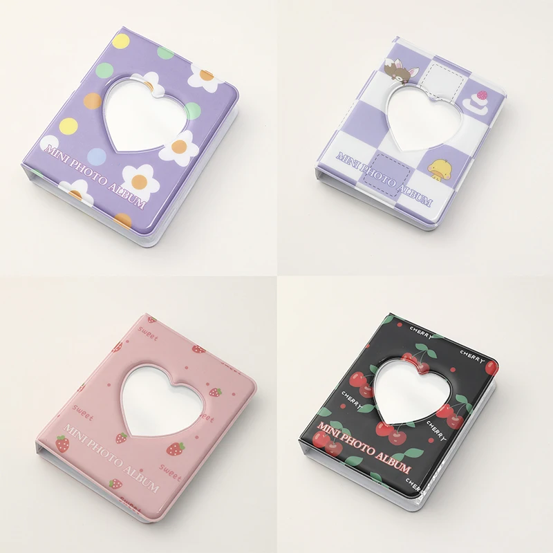 Cute Photo Album 3 Inch Love Heart Hollow Picture Storage Case Kpop Card Binder Name Card Book Photocard Holder 36 Pockets