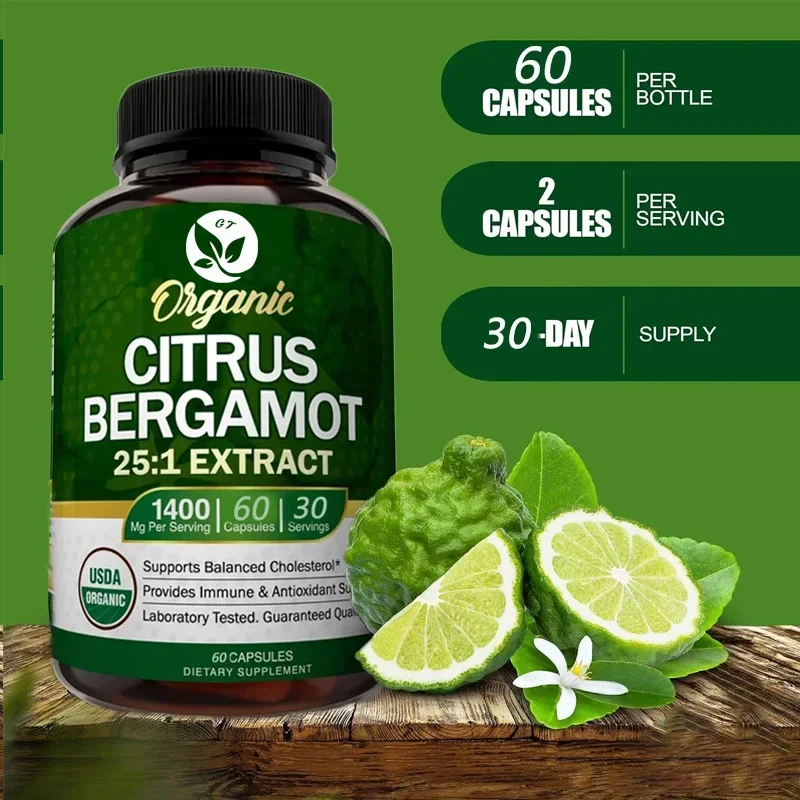 

Цитрусовый бергамот 25:1 — Эфирные масла и биофлавоноиды для цитрусовых — Натуральное сердце — негенетически модифицированные 60 капсул