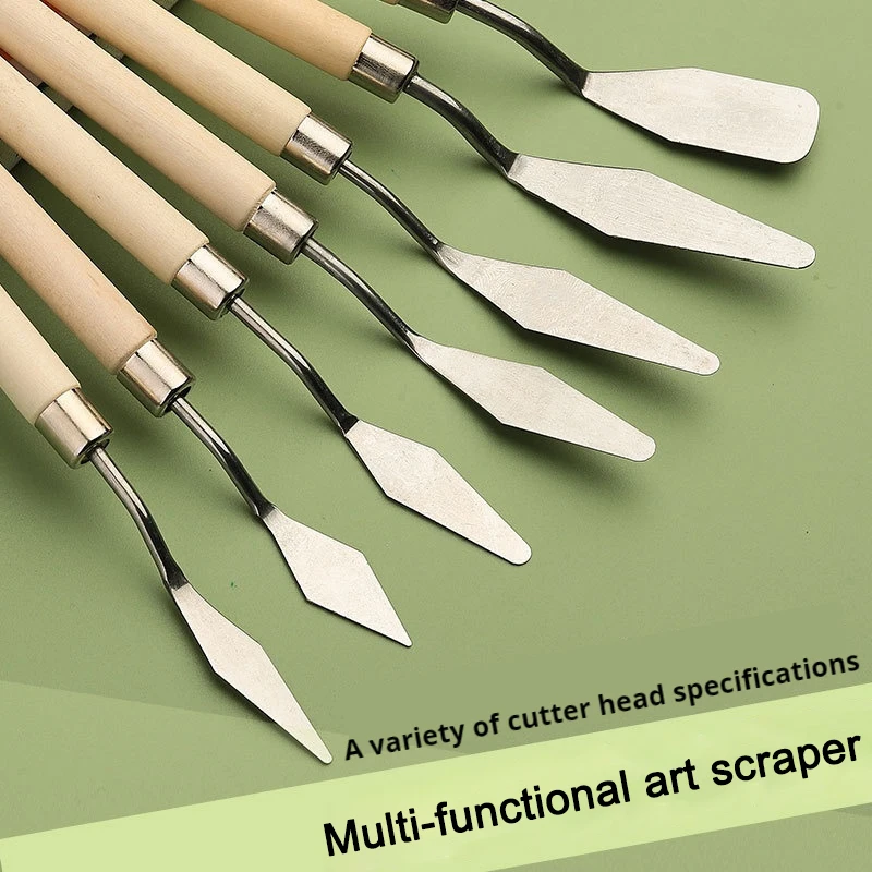 7Pcs/Set Stainless Steel Oil Painting Knives, Artist Crafts Spatula, Palette Knife, Mixing Knife, Scraper Art Tools