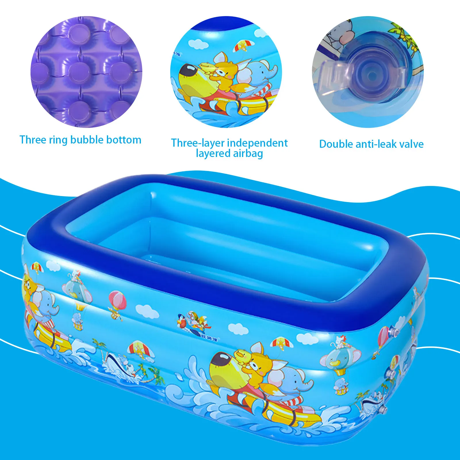 Thickening Inflatable Swimming Pool Family Summer Outdoor Backyard Water Play Pool Bathtub for Kids Children