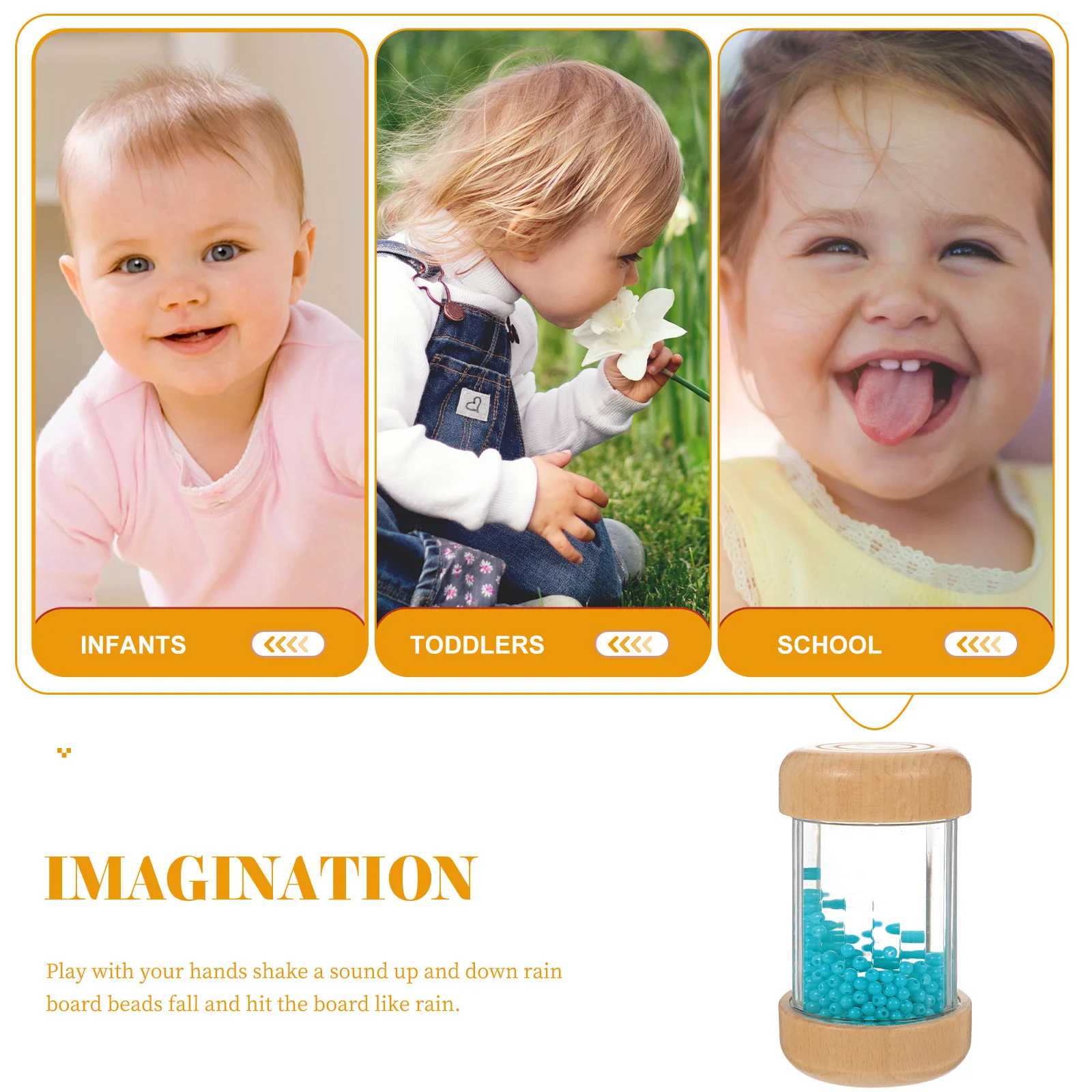 Suono educativo per la pioggia che produce tubi musicali Strumento sicuro per lo sviluppo sensoriale del bambino Formazione cognitiva Giocattolo prescolare