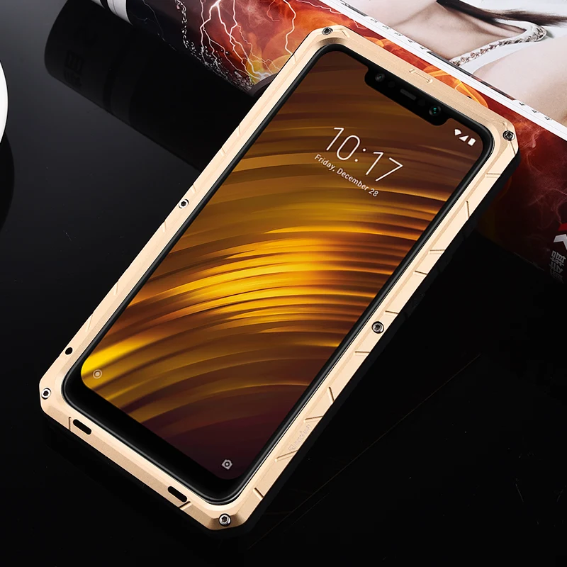 Daily Life Waterproof Case For Xiaomi 11 10 Poco X3 Nfc Luxury Shockproof Aluminum Metal Silicone Back Cover Redmi K40 K30