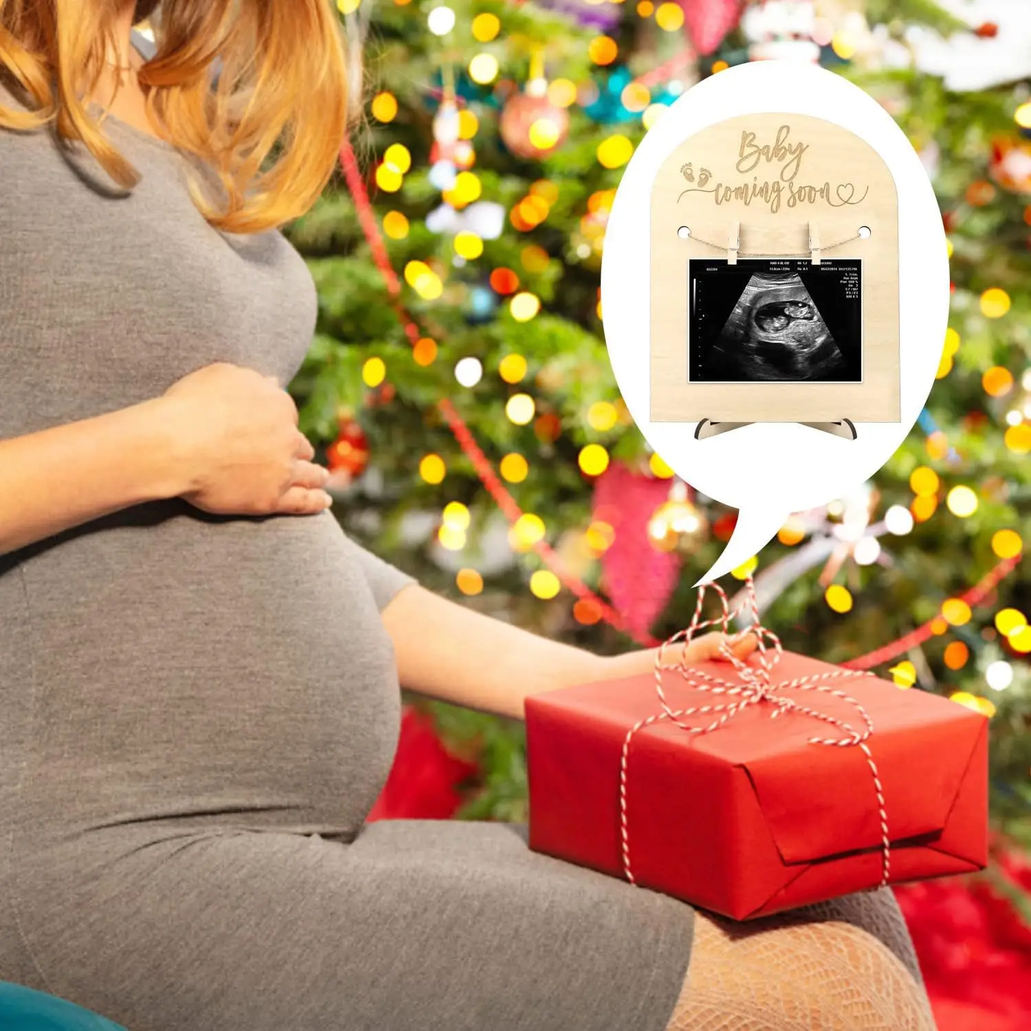 

2Sets Newborn Baby Announcement Board Durable Wooden Card Stand Clips Baby Milestone Sign Nursery Decoration Pregnancy Cards