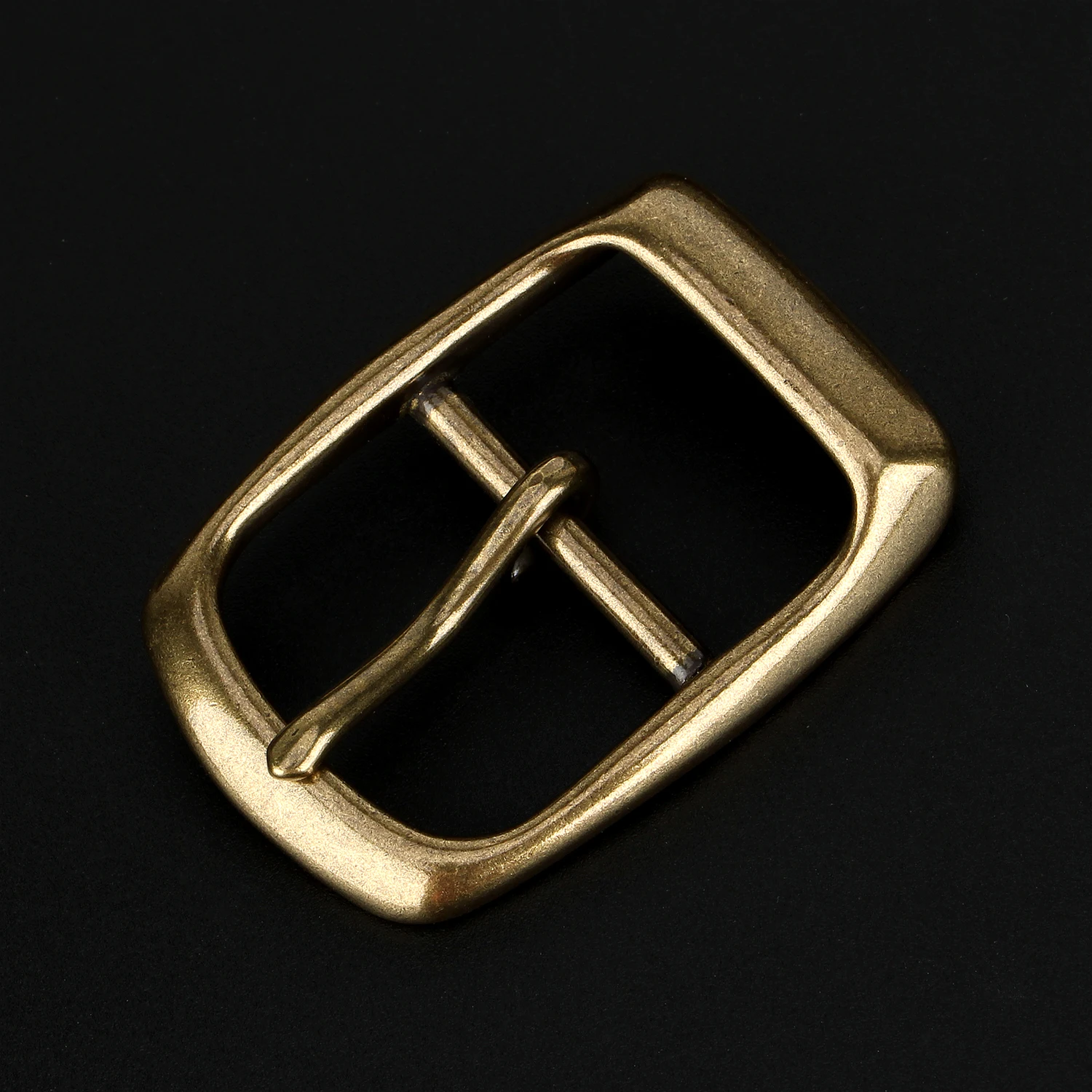 35mm Western Style Solid Brass Center Bar Belt Buckle Unisex Pin Buckle