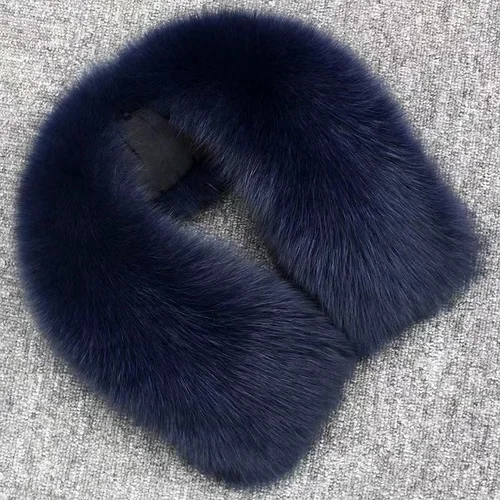 Imagen 2 del producto Bufanda de piel de zorro auténtica para invierno, cuello de piel cálido de lujo para mujeres y hombres, accesorios de piel peluda, bufandas, chal con cuello cuadrado de piel para mujer 2025