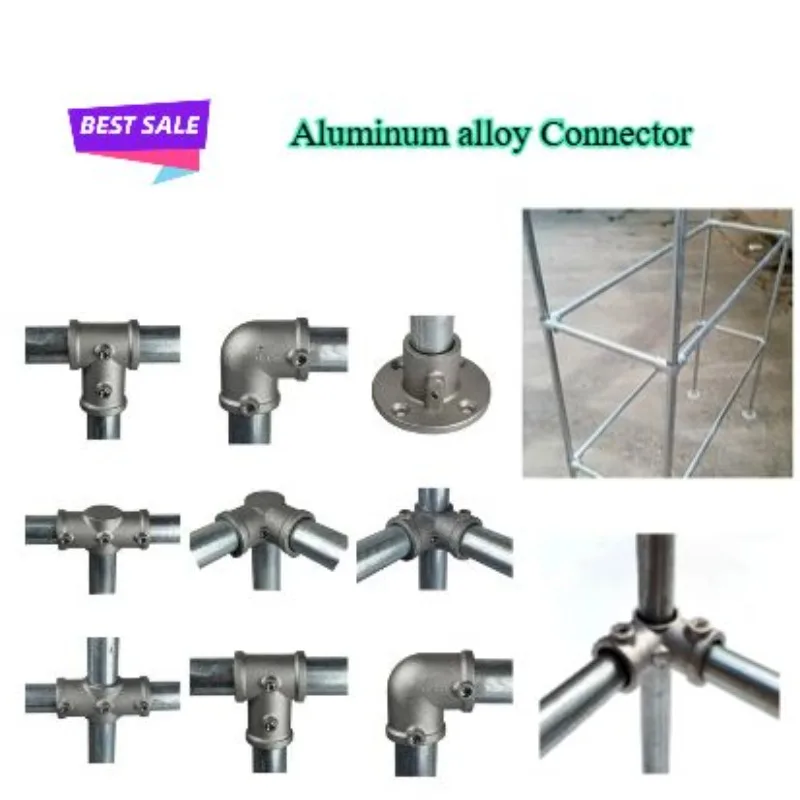 20mm Aluminum alloy Connector Three-dimensional Fitting Connection Elbow Tee Base Flat Circular Fastener Steel Tube Shelf Parts