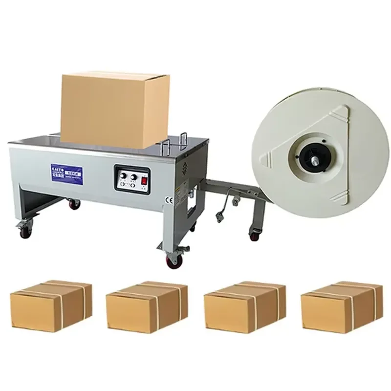 KAITO Low Profile Semi-Automatic Band Strapping Machine for PP Belt Electric Wrapping Heavy Duty Carton Packing Tool with 1