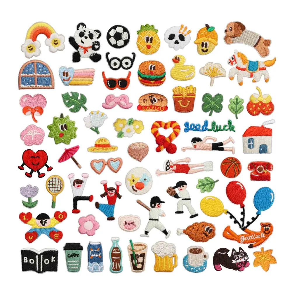 Cute Small Embroidery Patch DIY T-shirt Hat Shoe Iron Patches Craft Sewing Applique Cloth Sticker Sewing Craft Decor Repair