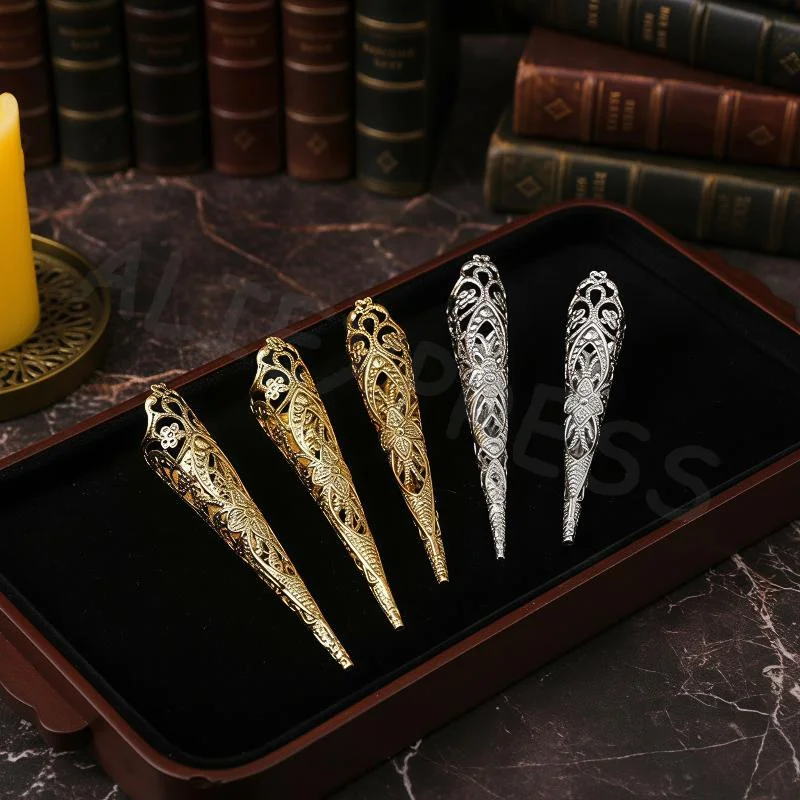 5Pcs Indian Thai Dance Peacock Belly Dance Prop Finger Jewelry False Nail