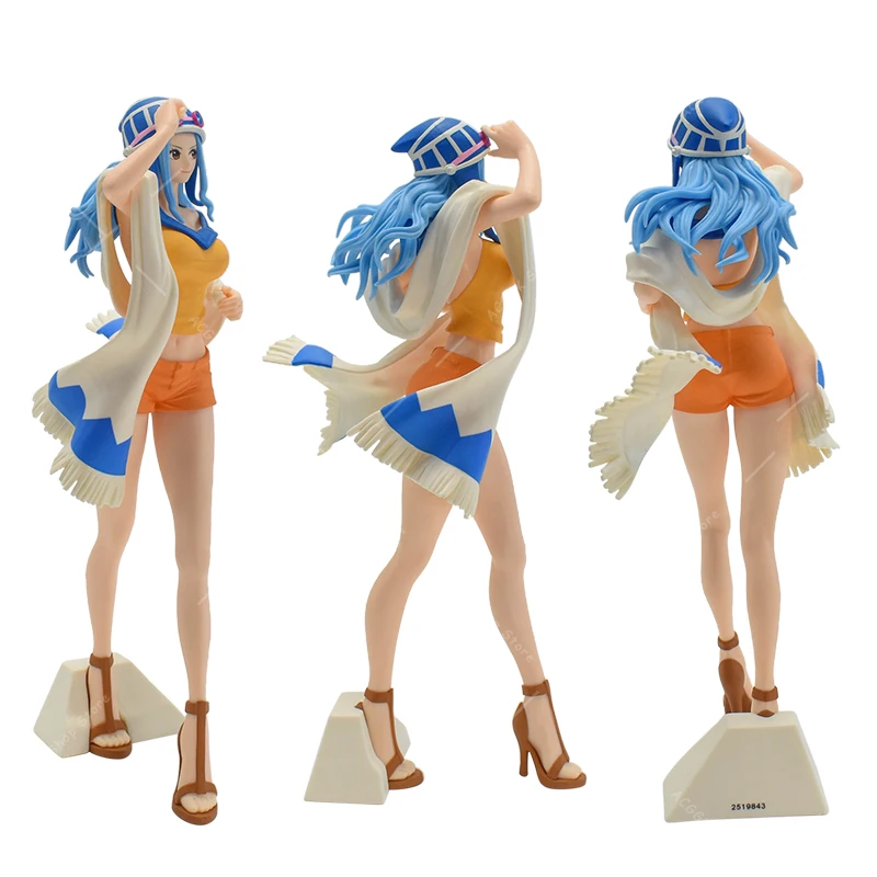 Bandai One Piece Figuur Nefertari Vivi Sexy Anime Beeldje Blauw Haar Staande Vivi Model Pvc Actie Pop Speelgoed Decoratie Gift