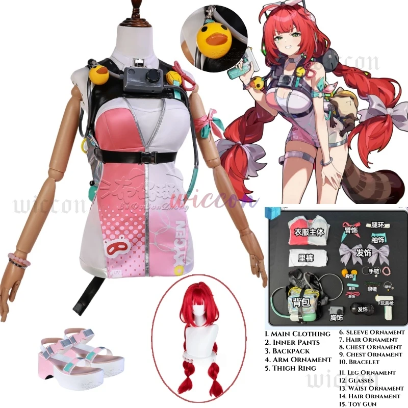 

Zenless Zone Zero Ukinami Yuzuha Косплей Костюм Купальник Парик Тауки в широком дневном свете Реквизит Полный комплект для женщин и девочек Праздничный костюм