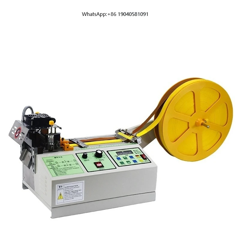 Automatic Nylon Polyester Hot Cutter Elastic Tape Cut Machine Webbing Ribbon Belt Cutter for Manufacturing Plant Paper Motor