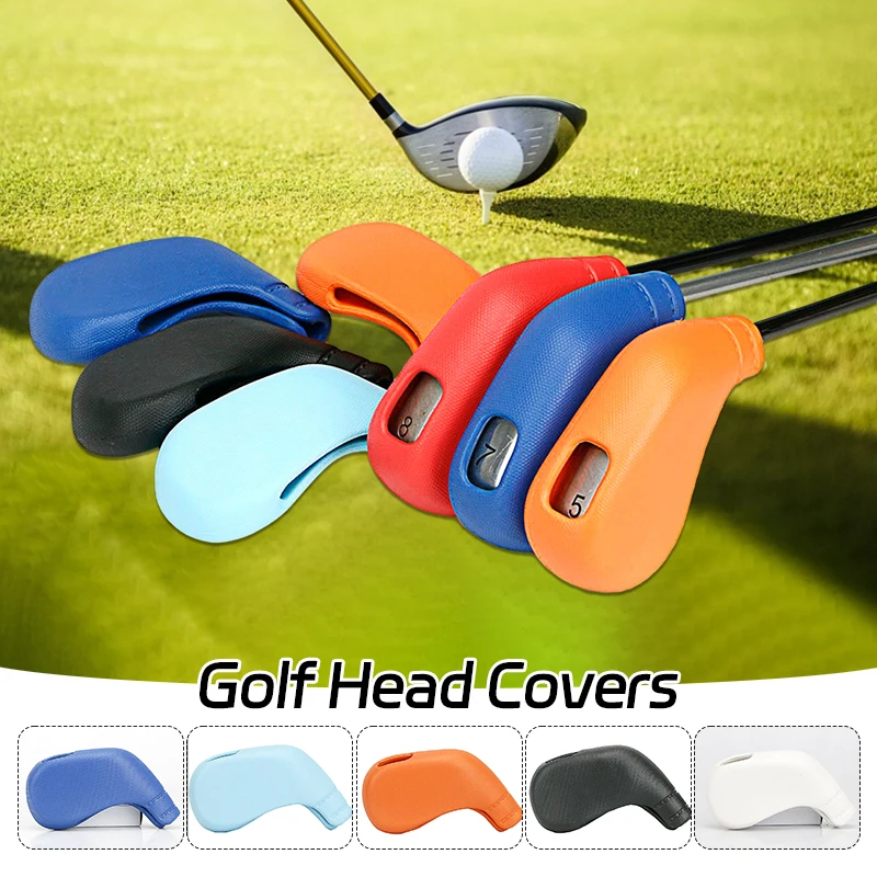 

1Pc Golf Iron Club Head Cover Sport Accessories Wedges Covers Solid Color Waterproof Golf Rod Head Protective Case Golf Supply
