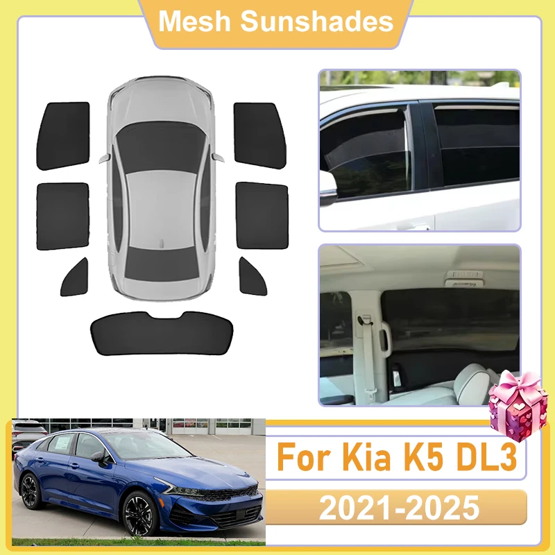 

For Kia K5 2025 Accessories DL3 2021 2022 2023 2024 Car Window Screen Sun Shades Covers Mesh light Shield Heat Net UV Protector