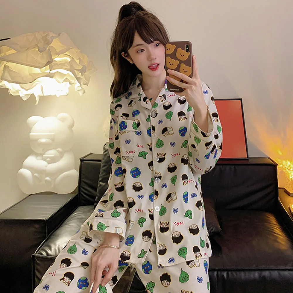 Mob Psycho 100 Dimple Cartoon Pajamas Couple Style Spring Autumn Cotton Long Sleeve Pajamas Anime Home Clothes Birthday Gift