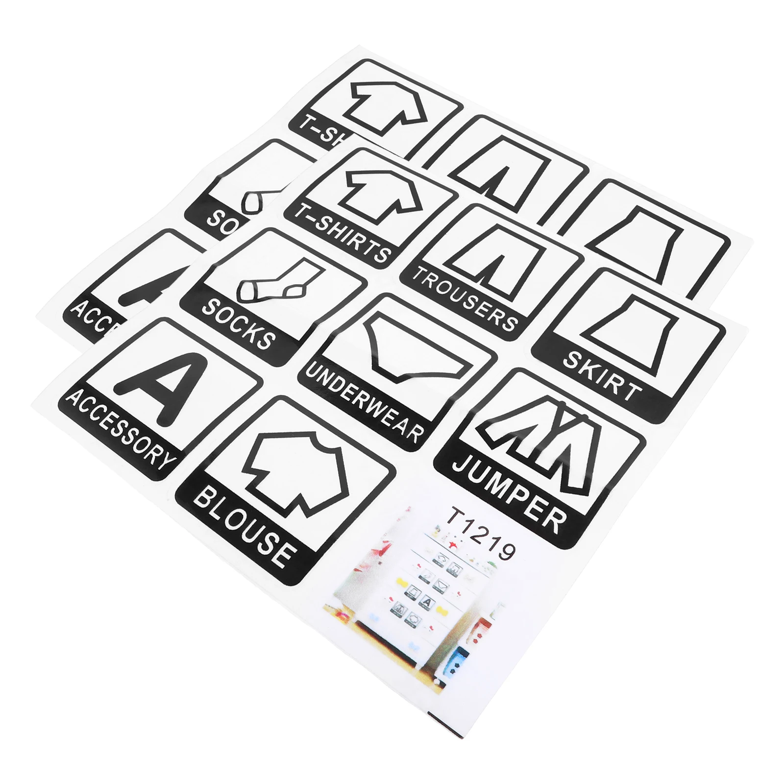 

2Pcs Clothing Decals Large Self Adhesive Stickers for Closet and Drawer Organization Self-Adhesive Identification Stickers