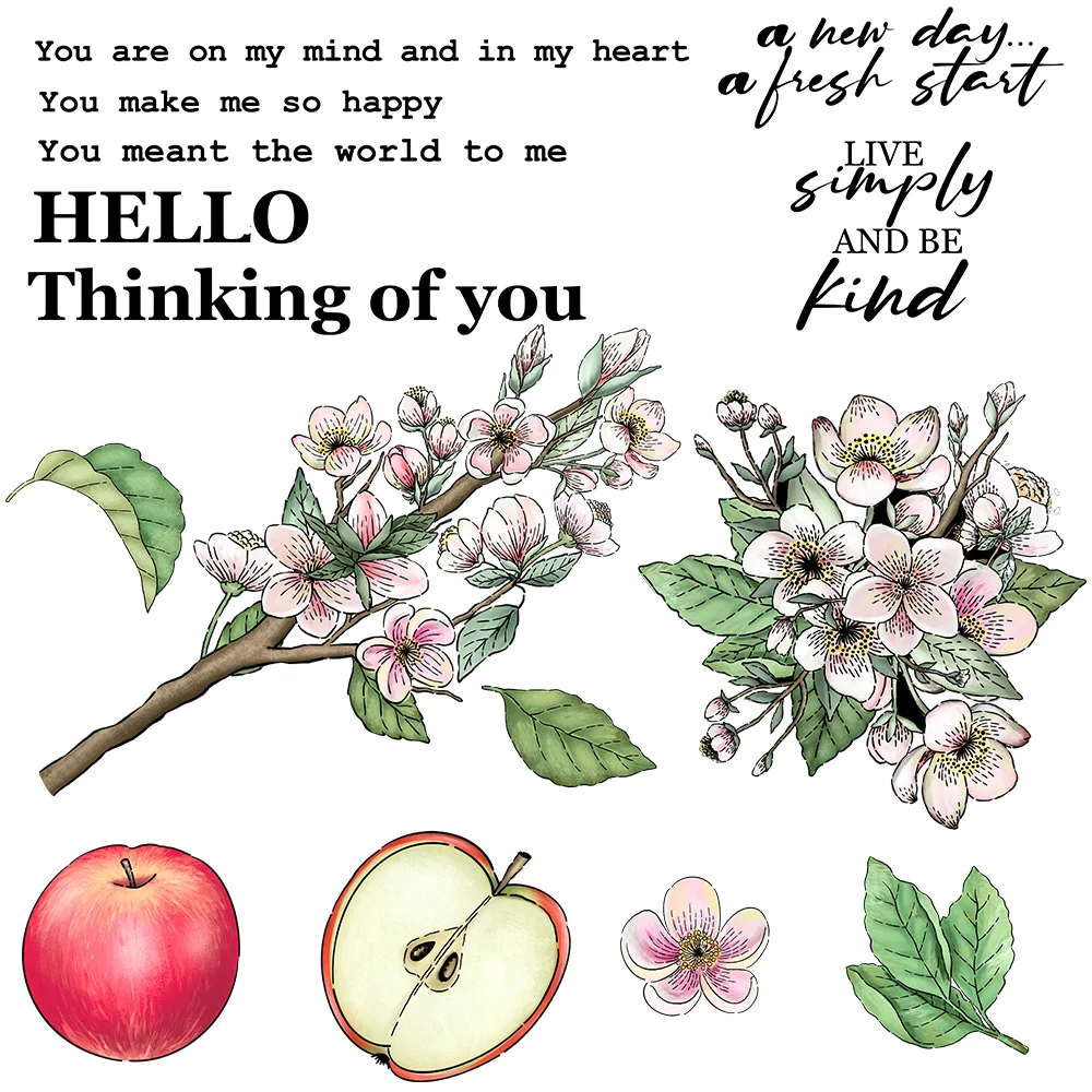 مانجوكرافت تزهر الزهور التفاح واضح ختم قطع يموت DIY بها بنفسك سكرابوكينغ المعادن قطع يموت سيليكون Stamps Cards ديكور