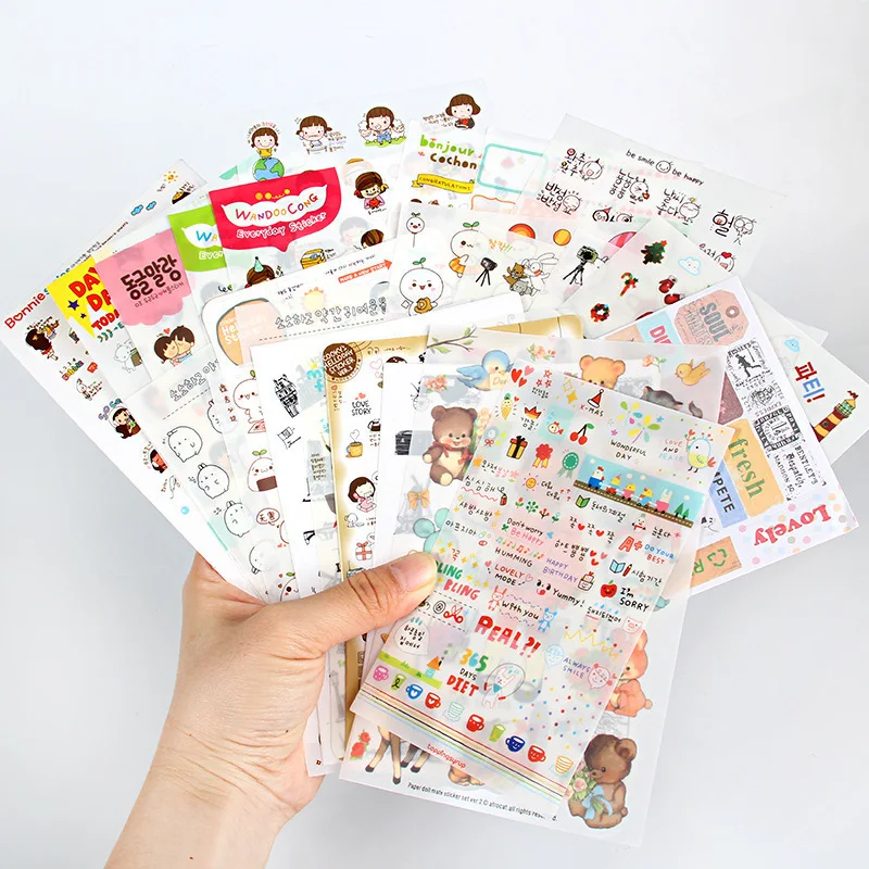 Korea, multi-style cute cartoon creative transparent diary mobile phone sticker hand account peripheral decoration sticker