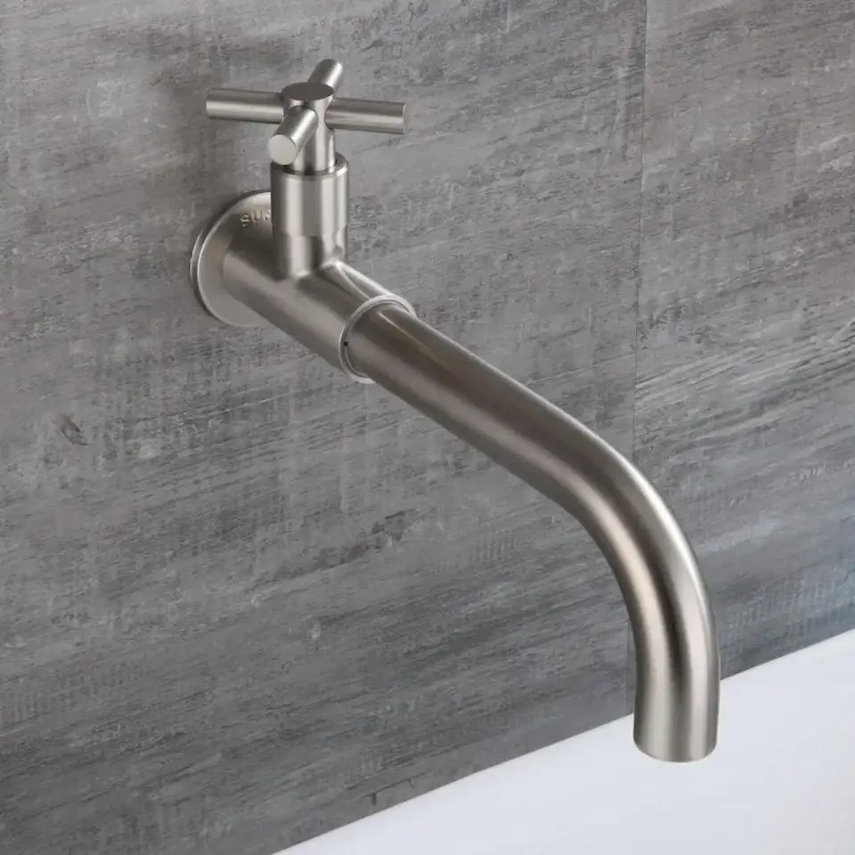 

Bathroom Rotatable Bathroom Accessories Single Cold Faucet Taps Wall Mount Outdoor Mop Faucet Brushed Nickel Kitchen Sink Faucet