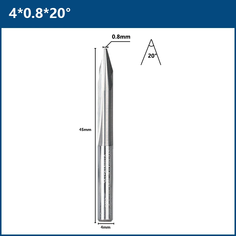 Brocas De Carburo Para Enrutador CNC, Forma En V, Vástago De 4 Mm, 2 Flautas, Para Grabado Y Fresado Recto